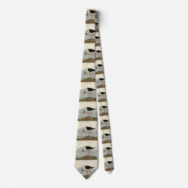 Long-legged Avocet from Audubon's Birds of America Tie (Front)