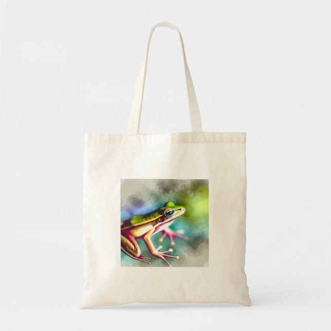 Long legged frog 100924AREF149 - Watercolor Tote Bag (Front)