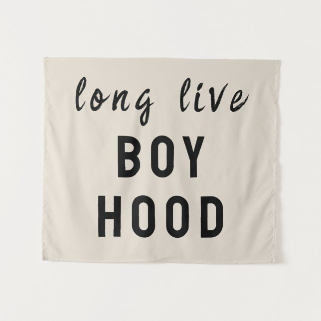 Long Live Boyhood Boy's Room Playroom Nursery Wall Tapestry (Front (Horizontal))