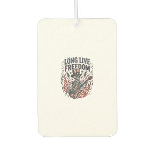 Long Live Freedom Patriotic Skeleton Rocker Shirt_ Car Air Freshener