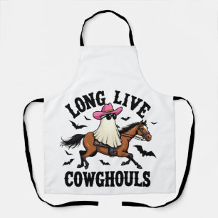 Long Live Ghouls Spooky Halloween Ghost Cowboy Apron