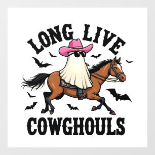 Long Live Ghouls Spooky Halloween Ghost Cowboy Window Cling