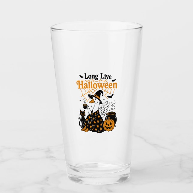 Long Live Halloween Goose Witch Glass (Front)
