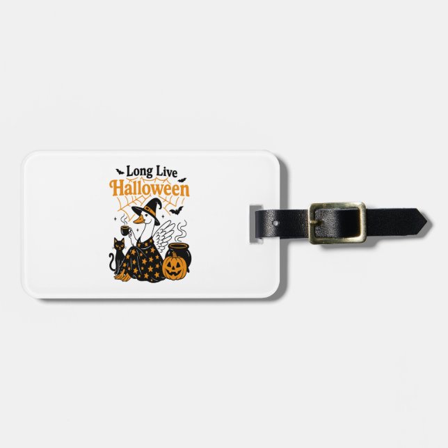 Long Live Halloween Goose Witch Luggage Tag (Front Horizontal)