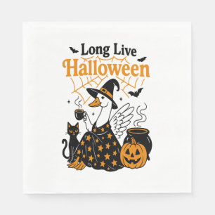 Long Live Halloween Goose Witch Napkin
