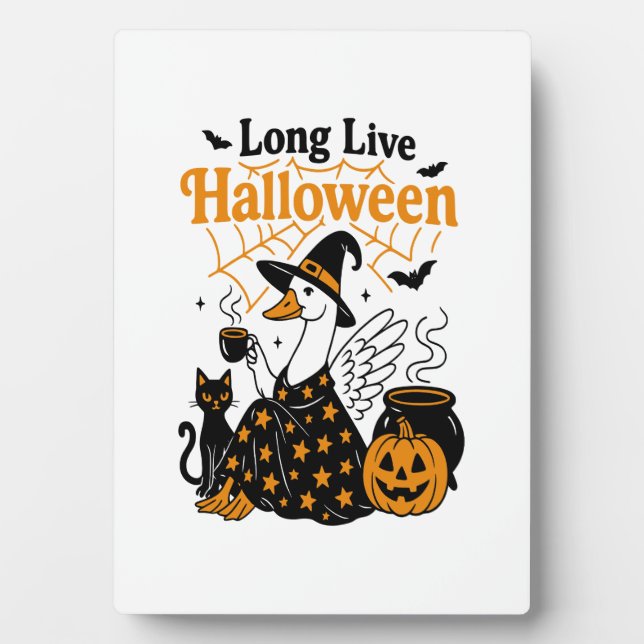 Long Live Halloween Goose Witch Plaque (Front)