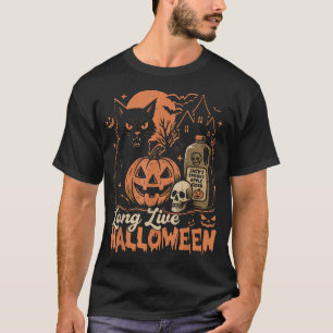 Long Live Halloween Pumpkin Halloween Black Cat  T-Shirt