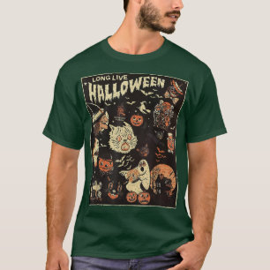 Long Live Halloween vintage black cat pumpkin witc T-Shirt