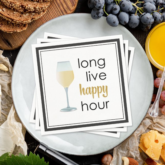 Long Live Happy Hour Funny Quote Napkin (Creator Uploaded)