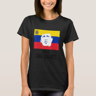 Long Live Hugo Chávez   Face On Flag T-Shirt