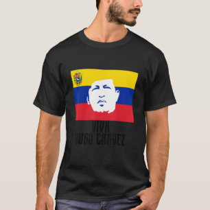 Long Live Hugo Chávez   Face On Flag T-Shirt