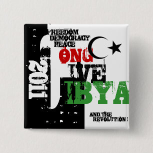 LONG LIVE LIBYA AND THE REVOLUTION 2011 15 CM SQUARE BADGE