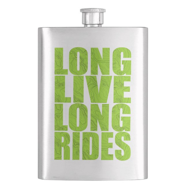 Long Live Long Rides (Topo) Hip Flask (Front)