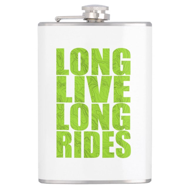 Long Live Long Rides (Topo) Hip Flask (Front)