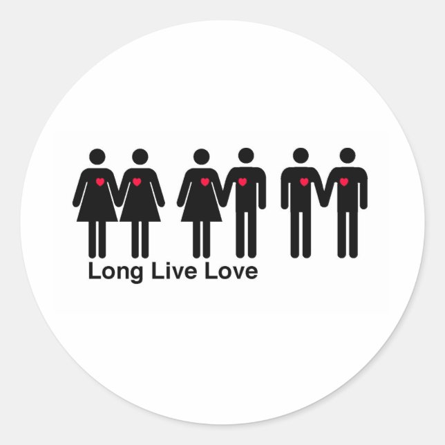 Long Live Love Classic Round Sticker (Front)