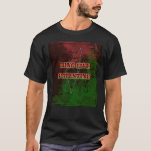 Long Live Palestine Map with flag colours T-Shirt