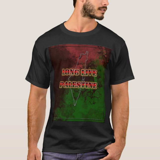 Long Live Palestine Men's Distressed T-shirt (Front)