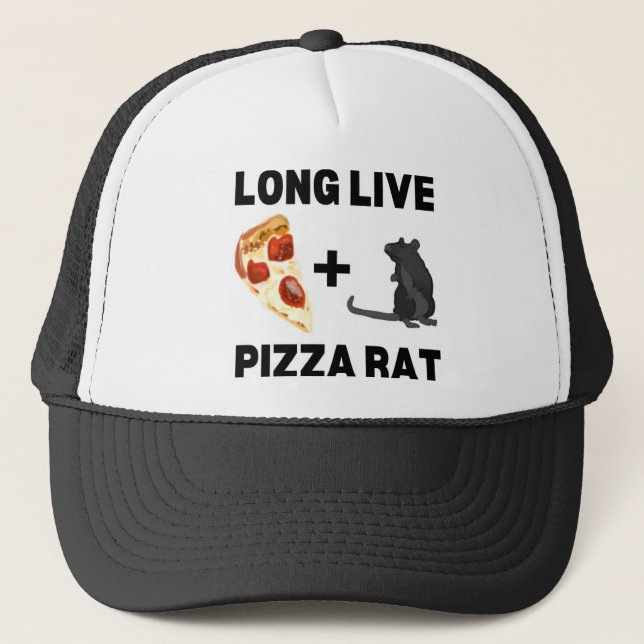 Long Live Pizza Rat  Trucker Hat (Front)