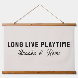 Long Live Playtime Playroom Family Name Hanging Tapestry