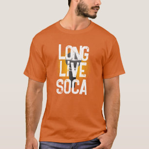 LONG LIVE SOCA in Grunge White Text T-Shirt