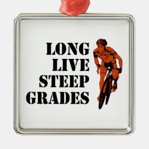 Long Live Steep Grades Cycling Metal Tree Decoration