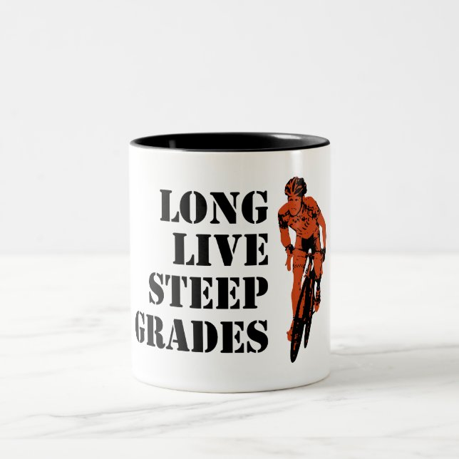 Long Live Steep Grades Cycling Two-Tone Coffee Mug (Center)
