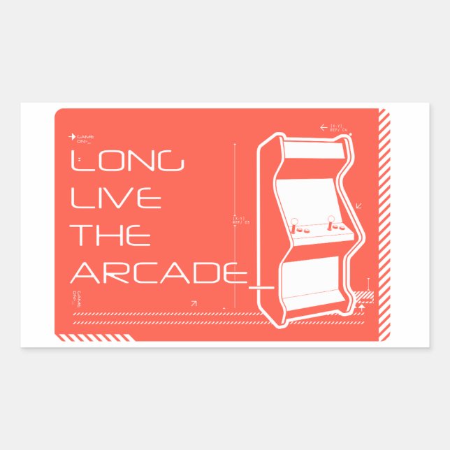 Long Live the Arcade Rectangular Sticker (Front)