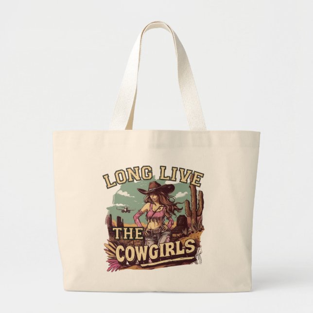 Long live the cowgirl large tote bag (Front)