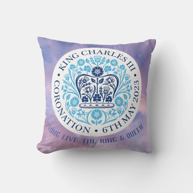 Long Live The King & Queen - Coronation. Editable. Cushion (Front)