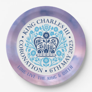 Long Live The King & Queen - Coronation. Editable. Paper Plate
