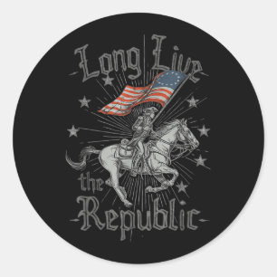 Long Live The Republic US Classic Round Sticker