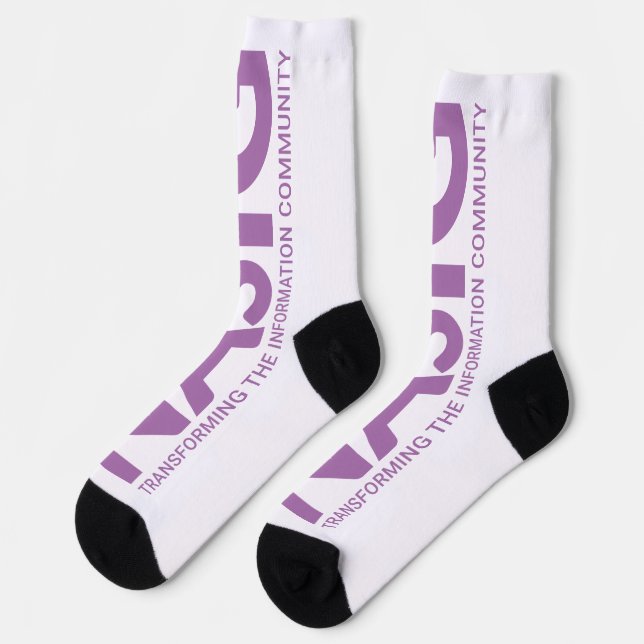 Long logo purple socks (Left)