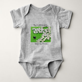 Long Lost Lamb: Counting Sheep BLK Baby Bodysuit