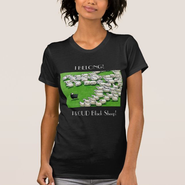 Long Lost Lamb: PROUD Black Sheep T-Shirt (Front)