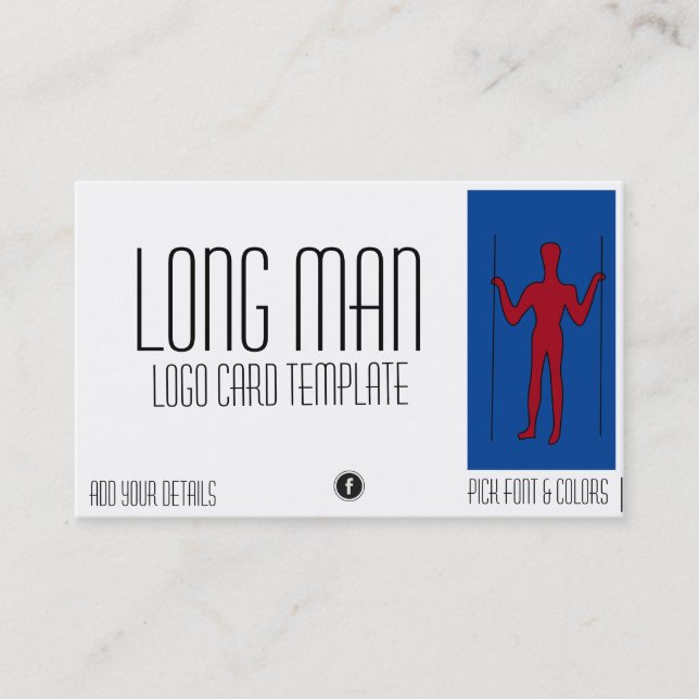 Long Man Giant Geoglyph Symbol Logo Business Card (Front)