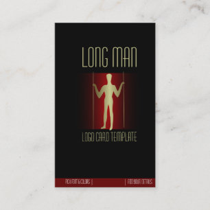 Long Man Simple Gold Logo Business Card