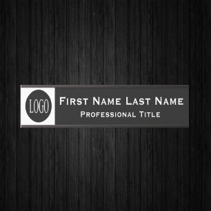 Long Name Logo Office Door Sign Black and White