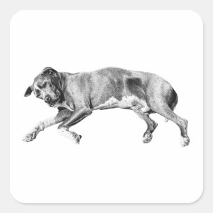 Long Nap Cutout, Yuletide Quiet Square Sticker