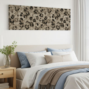 Long Narrow Vintage Modern Floral Canvas Wrapped  Print