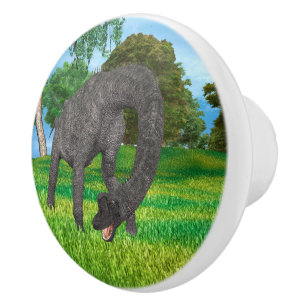 Long Neck Dinosaur Jungle Adventure Ceramic Knob