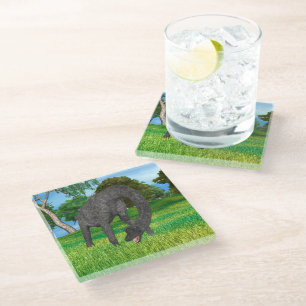 Long Neck Dinosaur Jungle Adventure Glass Coaster