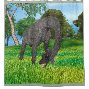 Long Neck Dinosaur Jungle Adventure Shower Curtain