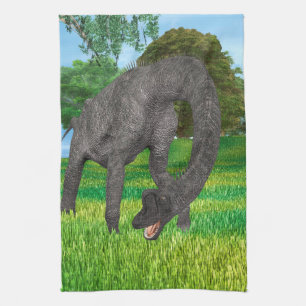 Long Neck Dinosaur Jungle Adventure Tea Towel