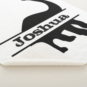 Long Neck Dinosaur Personalised Name Silhouette Sherpa Blanket