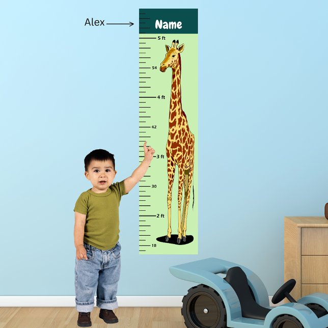 Long Neck Giraffe Growth Chart Add Child's Name (Long Neck Giraffe Growth Chart Add Child's Name)