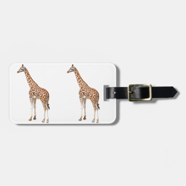 Long Neck Giraffe Luggage Tag (Front Horizontal)