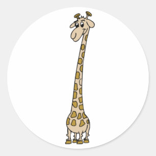 Long Necked Giraffe Classic Round Sticker