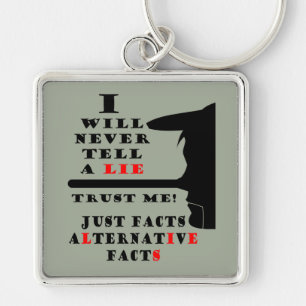 Long Nose Alternative Facts Premium Sq Keychain