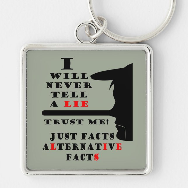 Long Nose Alternative Facts Premium Sq Keychain (Front)