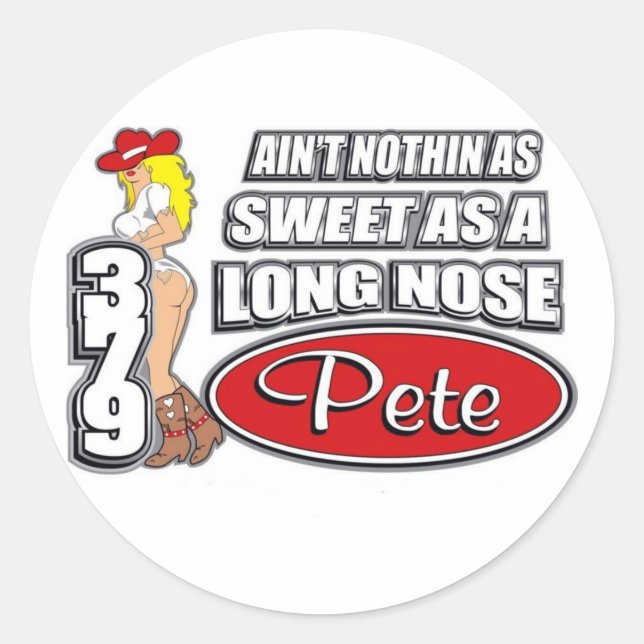 Long Nose Pete Classic Round Sticker (Front)